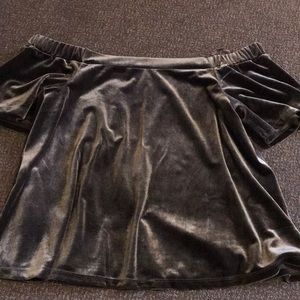 Velvet off the shoulder shirt
